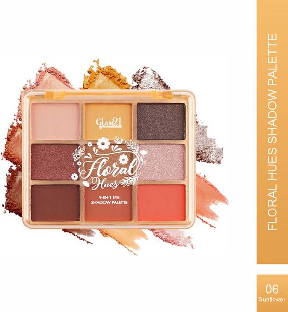Glam21 Floral Hues 9in1 Eyeshadow Palette | Super-blendable, Smudge-proof 7.2 g