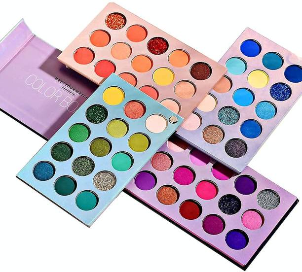 Kamz 0 Color Eyeshadow Shimmer & Glitter Shades Highly Pigmented Party Palette 60 g