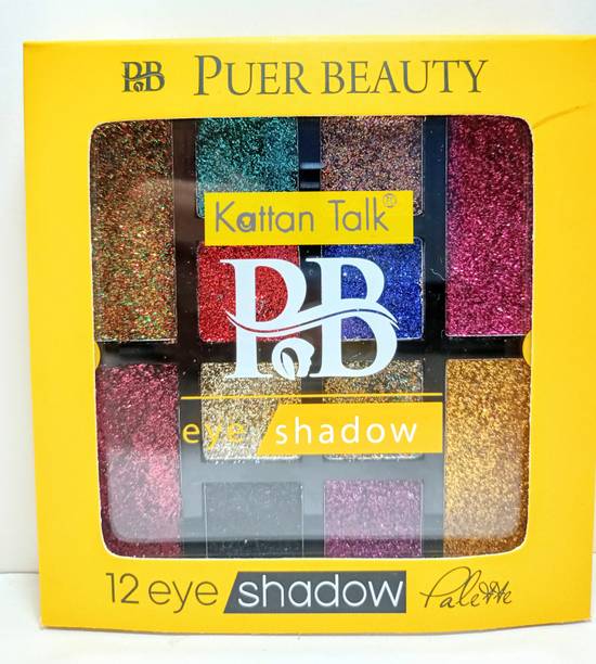Kattan Talk Puer Beauty 12 color Mini Glitter Eyeshadow Palette (Shade-01) 25 g