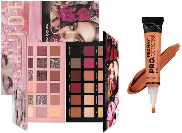 rezmay Beauty Promo Pack Rose Gold and Nude Eyeshadow Palette + Orange Concealer 36 g