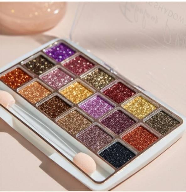 QWLEZ Eyeshadow Palette | 18 Multicolor Shimmer Eye Makeup Highly Pigmented 12 g