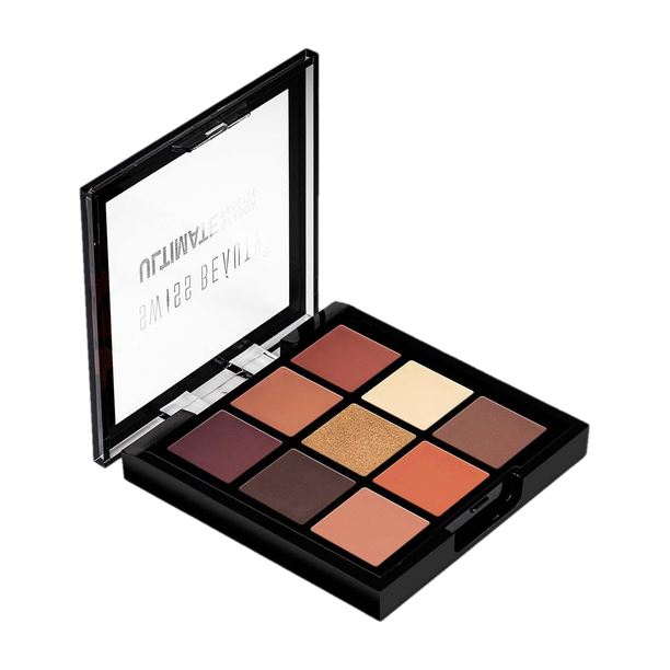 SWISS BEAUTY Ultimate 9 Pigmented Colors Eyeshadow Palette|Shimmery and Metallic Finish 6 g