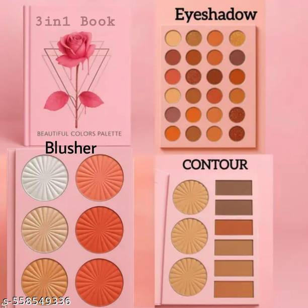 FUSION FLY Premium Quality 3in1 Book-Stylee Foldable Makeup Eyeshadow Palette Set 10 g