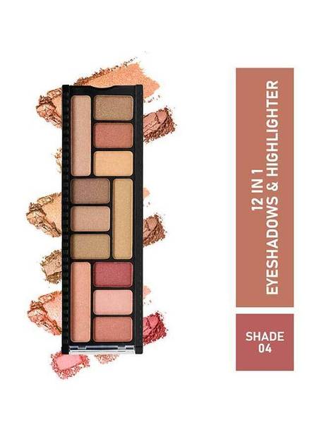 Half N Half 12 in 1 Eyeshadow and Highlighter Palette | Highly Pigmented Long Lasting Makeup 12 g