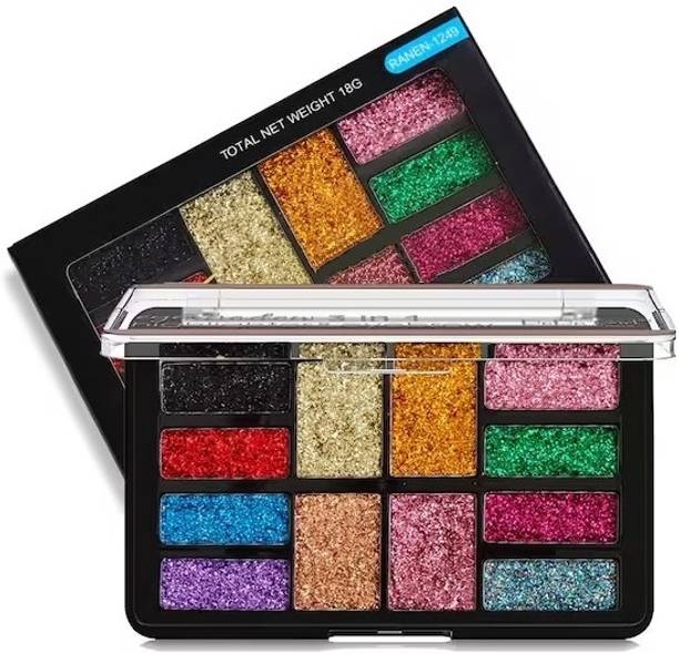 BLUEMERMAID Glitter Eyeshadow Palette, Glossy Finish 18 g