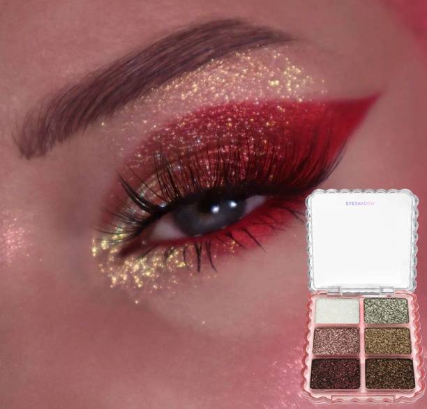 DARYUE Korean Eyeshadow Palette with High-Intensity Glitter, Smooth Blendable Shades 6 g