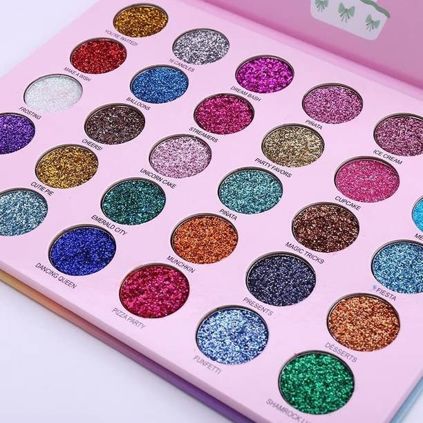 Facejewel 30 Colors Glitter Eyeshadow Palette Ultra Pigmented Eye Shadow Long Lasting 30 g