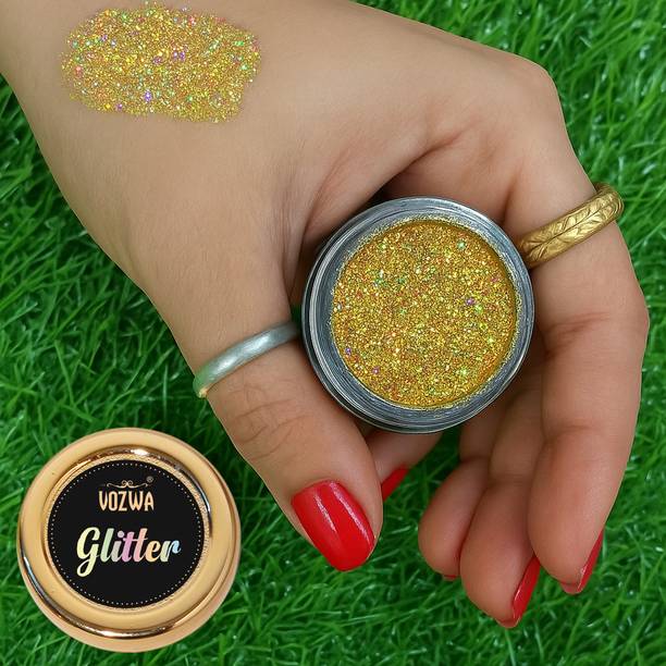 VOZWA Holographic Loose Glitter Eyeshadow Golden – Ultra Sparkle Finish 4 g