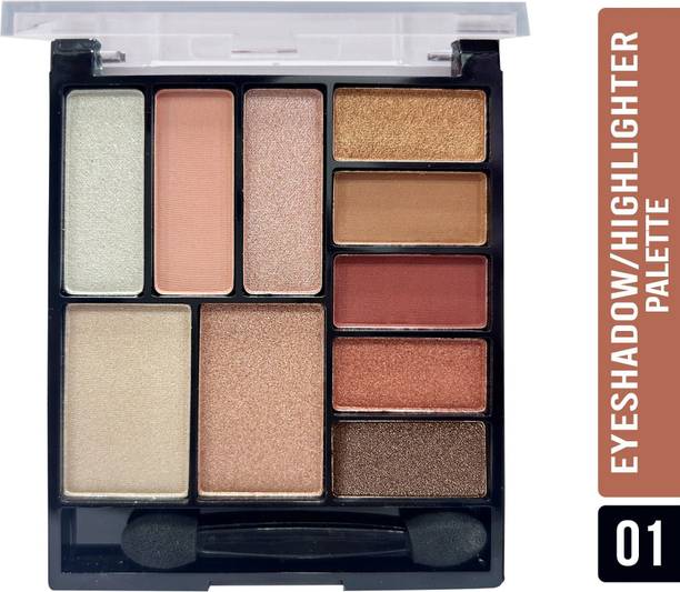 Shryoan Easey-Peasy Eyeshadow and Highlighter Palette | Highly Pigmented & Long Lasting 16 g