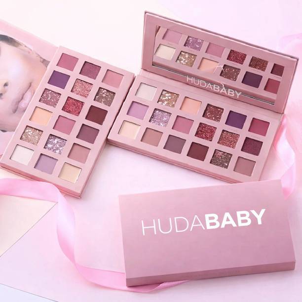 HUDA BABY Beauty 18 Color Matte + Shimmer Nude EyeShadow Eye Shadow Palette-1 18 g 18 g