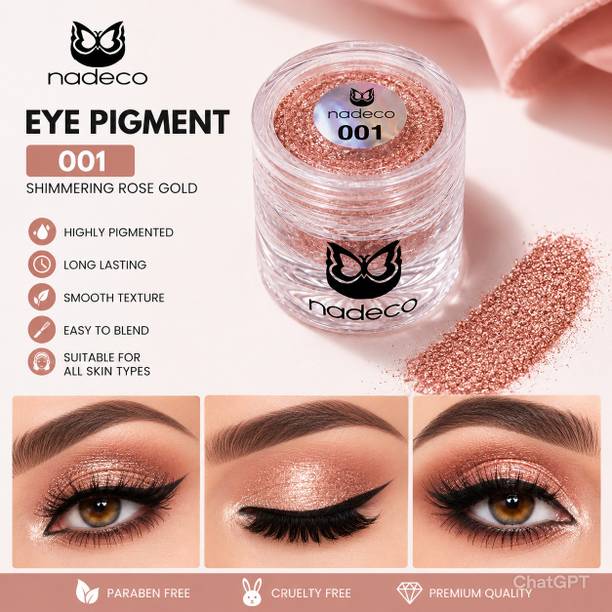 nadeco Premium Eye Pigment Shimmer Long Lasting Glitter Eyeshadow Shimmer Eye Pigment 3 g