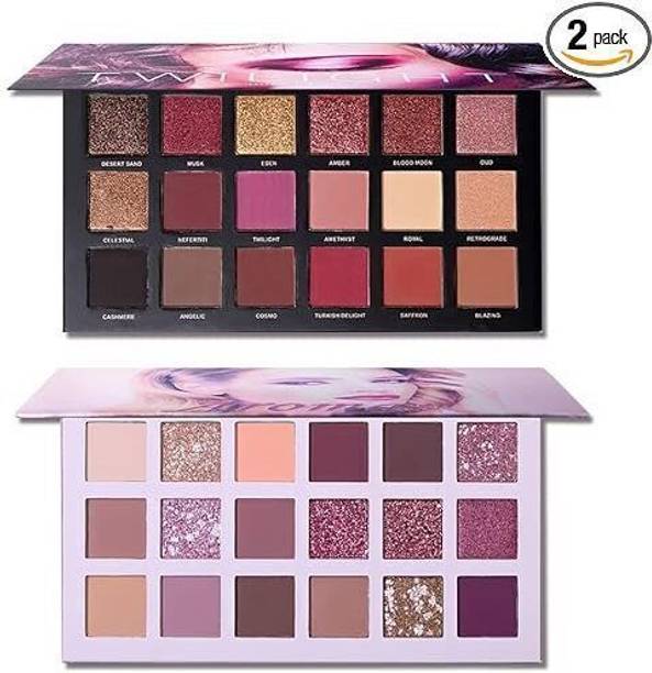 MINNOE 36 Colors Combo Matte Shimmer EyeShadow Palette Rose Gold + Nude 36 g 18 g