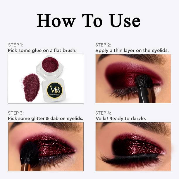 Veoni Belle Waterproof Pigment Shimmering Eyeshadow Loose Glitter Dust for Face & Body 5 g