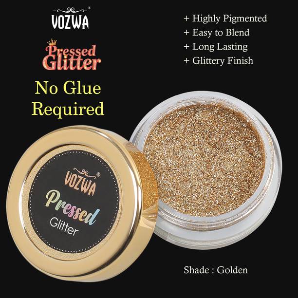 VOZWA Sparkle Glitter Pressed Eyeshadow for eye makeup | Highly Pigmented 6 g