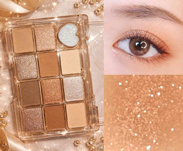 SIZLLIK Korean Eyeshadow Palette with Matte Shimmer Glitter Color Shades 14 g