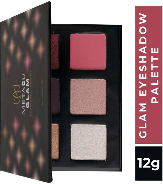 Metabu 6 Color Eyeshadow Palette Matte & Shimmer Shades 12 Hour Long Lasting 12 g