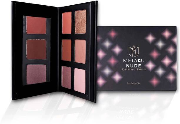 Metabu 6 Color Eyeshadow Palette Matte & Shimmer Shades 12 Hour Long Lasting 12 g