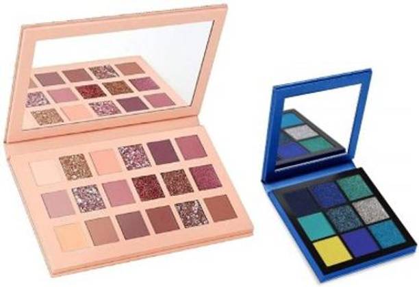 House Of Huda Blushed Beauty Nudes Pigmented Eyeshadow+Shimmery Obsession Sapphire Palette 27 g
