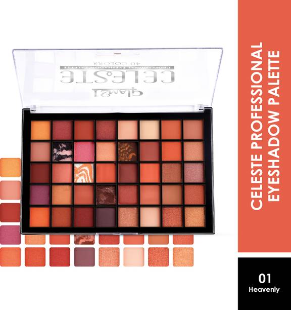 Glam21 Celeste Professional Eyeshadow Palette in 40 Shades | Highly Pigmented Formula 50 g