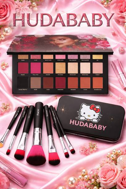 HUDA BABY Beauty 18-Color Eyeshadow Palette & 7 BlaqckBrushes 18 g