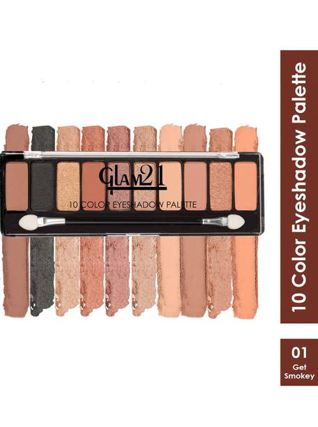 Glam21 Cosmetics 10 Color Eyeshadow Palette - Soft Matte & Creamy Shimmer in Just One Swipe 8.8 g