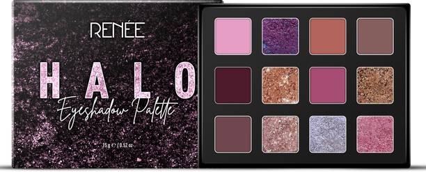 Renee HALO Eyeshadow Palette, 12 Blendable Shades, Matte, Shimmer & Pearly Finish 15 g