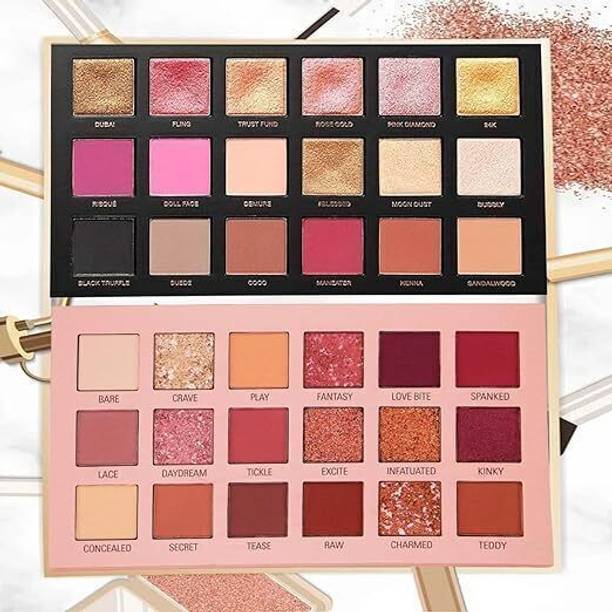 MINNOE 36 Colors Combo Matte Shimmer EyeShadow Palette Eye Shadow Nude + Rose Gold 18 g