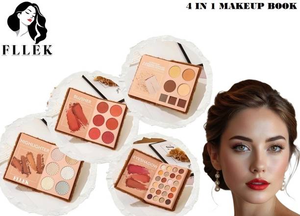 FLLEK 4-in-1 Face Palette: Smooth Blend, Rich Pigments, Office & Travel Kit 100 g