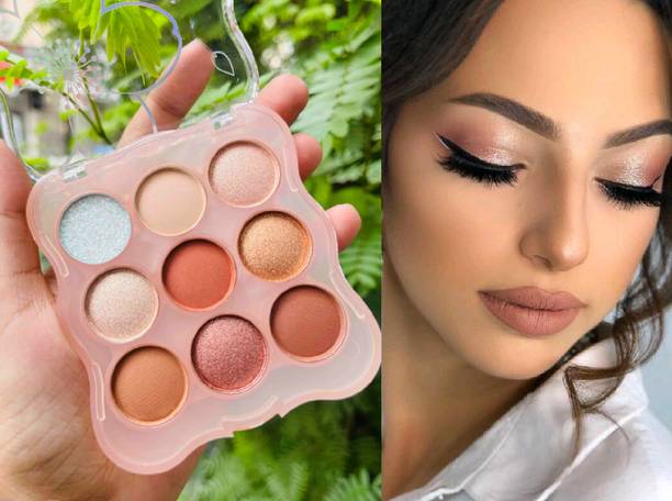Arcanuy 9 Colors Blink Eyeshadow Palette High Pigment Superstay Blendable Waterproof 13 ml