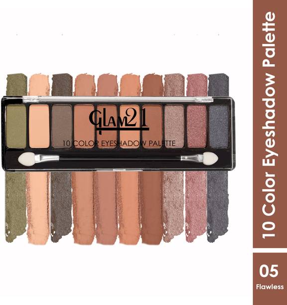 Glam21 Cosmetics 10 Color Eyeshadow Palette - Soft Matte & Creamy Shimmer in Just One Swipe 8.8 g
