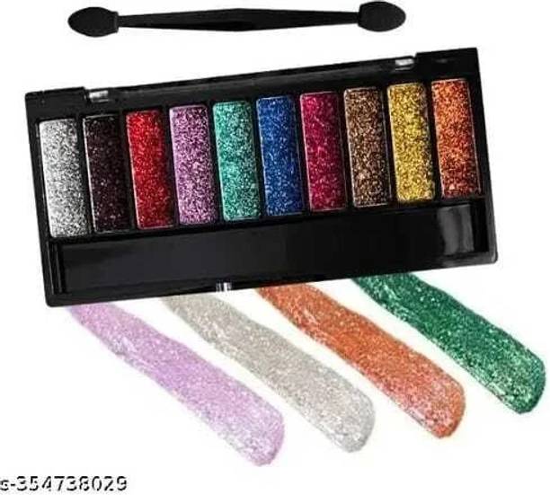 COSLUXE PROFESSIONAL Glitter Eyeshadow Palette, 10 Colors Sparkle Shimmer EyeShadow 13 g