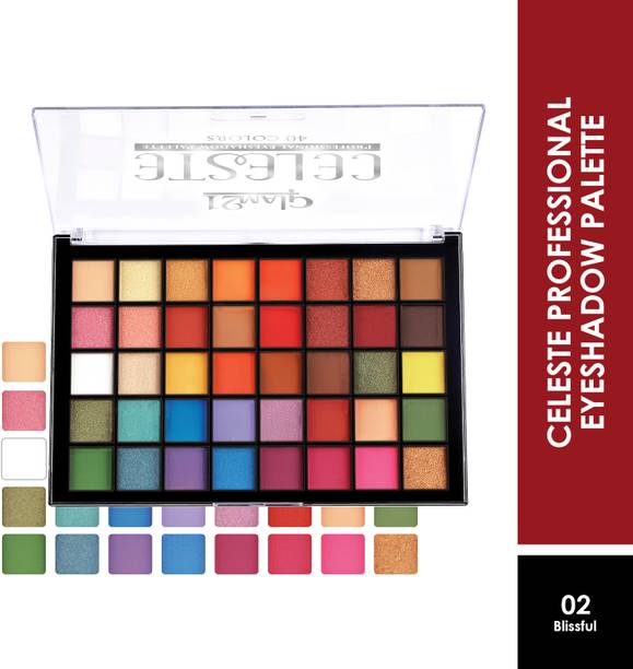 Glam21 Celeste Professional Eyeshadow Palette in 40 Shades | Highly Pigmented Formula 50 g