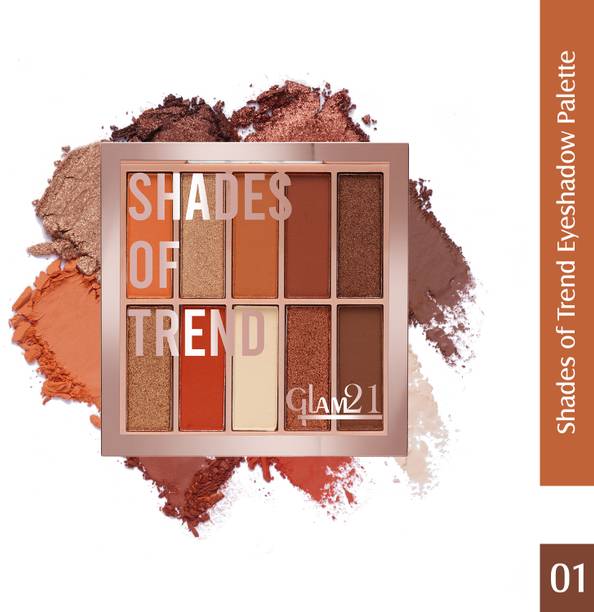 Glam21 Cosmetics Shades Of Trend Eyeshadow Palette - Natural, Warm Rust or Dreamy Glossy Hues 12 g