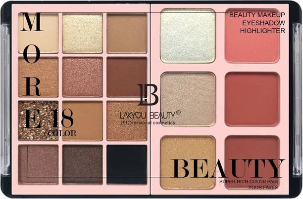 Lakyou Beauty More 18Colors | Makeup Kit | Eyeshadow, Highlighter, Blusher 56 g