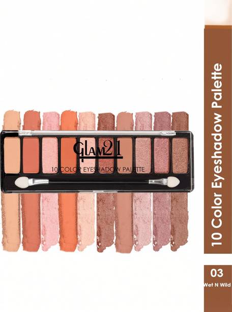 Glam21 Cosmetics 10 Color Eyeshadow Palette - Soft Matte & Creamy Shimmer in Just One Swipe 8.8 g