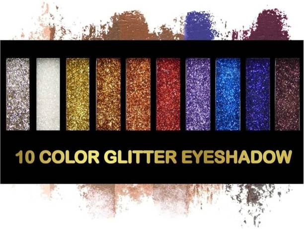 एज़ेलफ्लो ब्यूटी Glitter Eyeshadow Palette, 10 Colors Sparkle Shimmer Eye Shadow 13 g