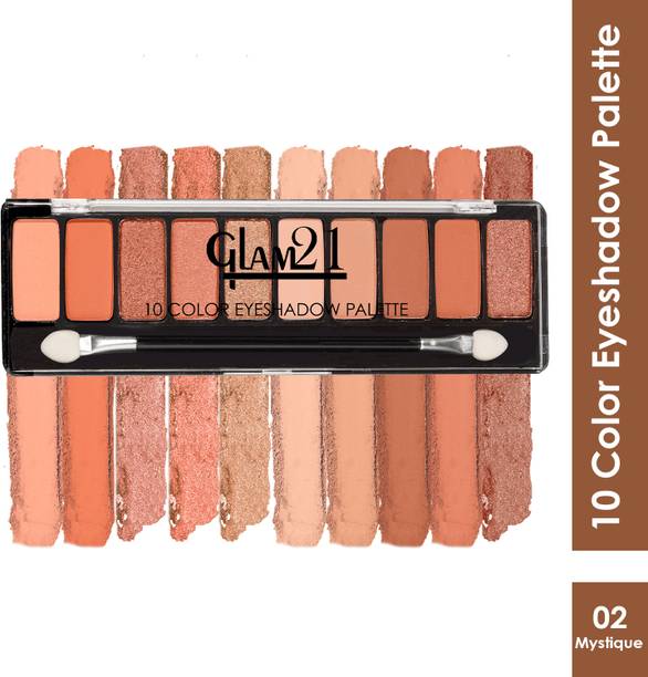 Glam21 Cosmetics 10 Color Eyeshadow Palette - Soft Matte & Creamy Shimmer in Just One Swipe 8.8 g