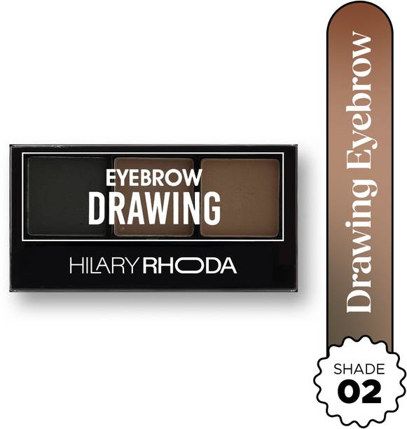 Hilary Rhoda Drawing Eyebrow Palette | 3 Natural Shades & Comes with Spoolie | Waterproof - 7.2 g