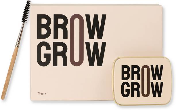 Indulgeo Essentials Brow Grow - Brow Growth Enhancer (20 gms) with 2 Spoolies | Brow Overnight Nourishment Chemical Free | Solution For Thin Eyebrows | Promotes Eyebrow Growth | Fuller & Thicker Eyebrows | Castor Oil, Onion Oil, Nutrition To Brows | Prevents Eyebrow Breakage | 100% Pure & Natural Oils | Ayush Certified | Cruelty-Free | 100% Organic | No Sulphates & Parabens | Safe | Volume Growth 20 g