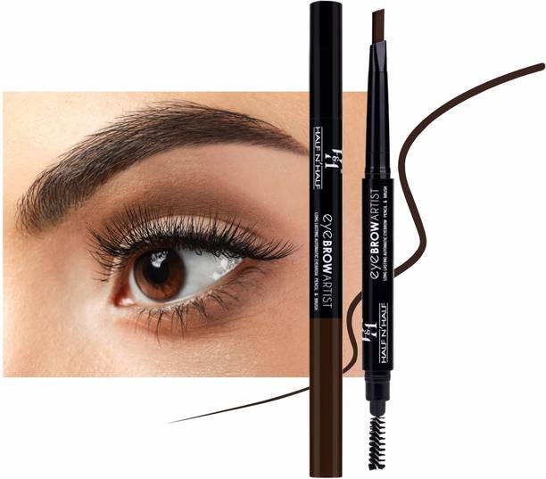 Half N Half Eye Brow Artist Long Lasting Automatic Eyebrow Pencil & Brush