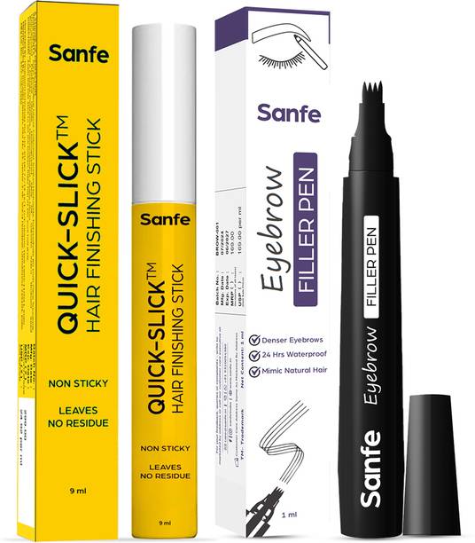 Sanfe Eyebrow Filler Pen - Black & Quick Slick Hair Finishing Stick