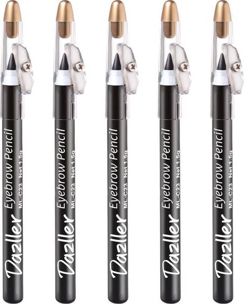 Dazller Eyebrow Pencil - (Pack of 5) Creamy Wax Formula,Long-lasting Stay up to 8 Hours