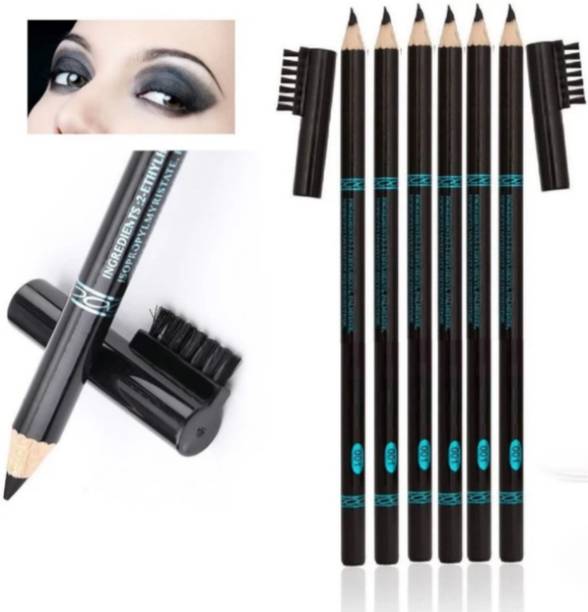 Lemixco MATTE FINISH OR BOLD EYE BROW PEINCIL FOR ALL TYPE SKIN TONE SET OF 6 (BLACK)