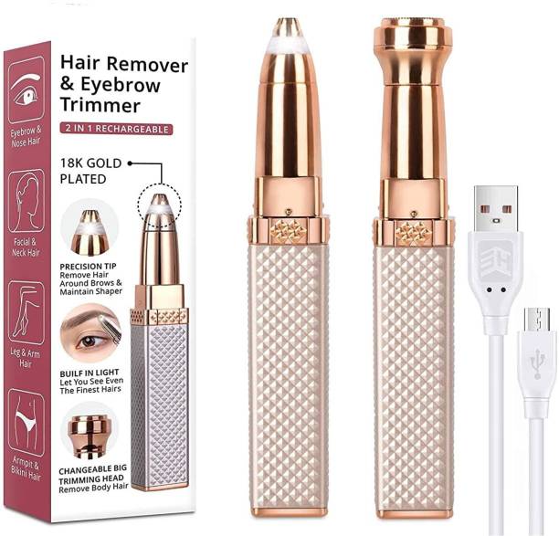 Zovilstore Premium Painless Rechargeable Eyebrow trimmer Face,Nose,Lips,facial Hair Removal Trimmer 90 min  Runtime 1 Length Settings