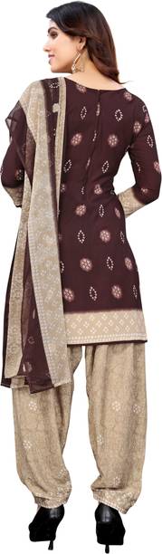YASHIKA Crepe Solid, Floral Print, Printed, Geometric Print Salwar Suit Material - Image 2