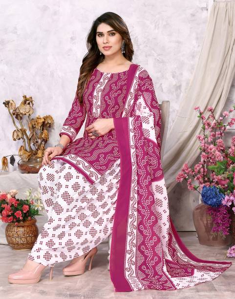 Unstitched Polycotton Salwar Suit Material Printed, Geometric Print Price in India
