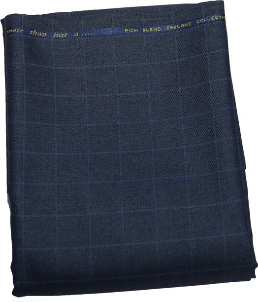 Unstitched Viscose Rayon Trouser Fabric Checkered