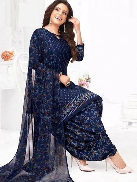 SIMPLYETHNIC Unstitched Crepe Salwar Suit Material Printed