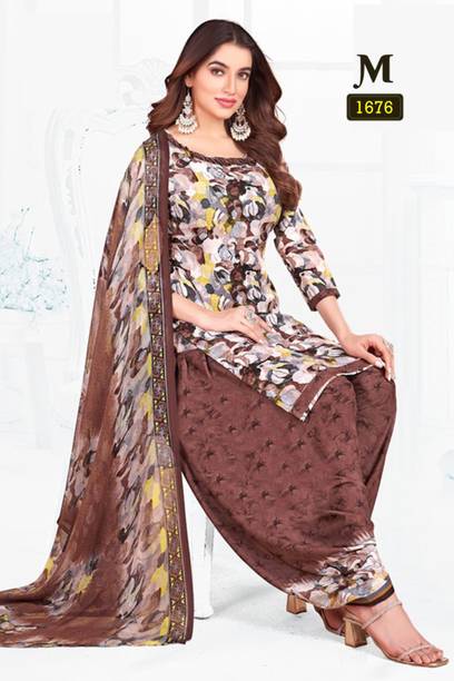 Aumki Crepe Printed Salwar Suit Material Price in India - Buy Aumki Crepe Printed Salwar Suit Material online at galgota.in - Image 2