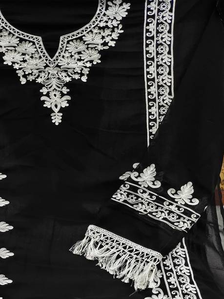 MEHZEEL FAB Georgette Embroidered Salwar Suit Material Price in India - Buy MEHZEEL FAB Georgette Embroidered Salwar Suit Material online at... - Image 3